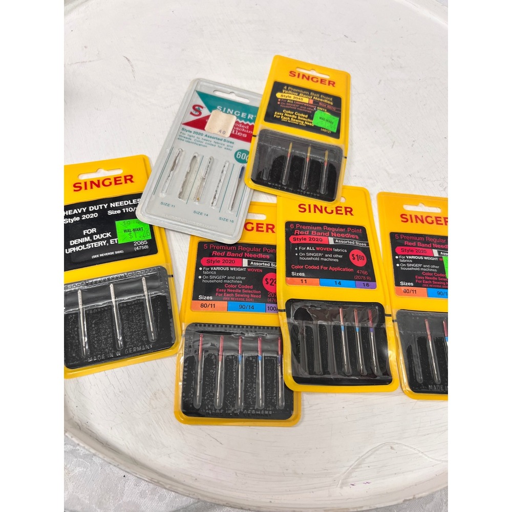 Singer Sewing Machine Needles Lot Heavy Duty Ball Point Regular Style 2020 2045